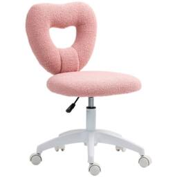 KORVIXA Pink Armless Teddy Fleece Swivel Office Chair - Size: 100 cm x 100 cm - thumbnail 1