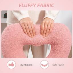 KORVIXA Pink Armless Teddy Fleece Swivel Office Chair - Size: 100 cm x 100 cm - thumbnail 4
