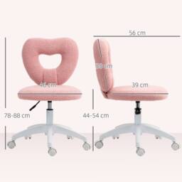 KORVIXA Pink Armless Teddy Fleece Swivel Office Chair - Size: 100 cm x 100 cm - thumbnail 2