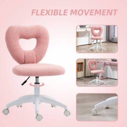 KORVIXA Pink Armless Teddy Fleece Swivel Office Chair - Size: 100 cm x 100 cm - thumbnail 5