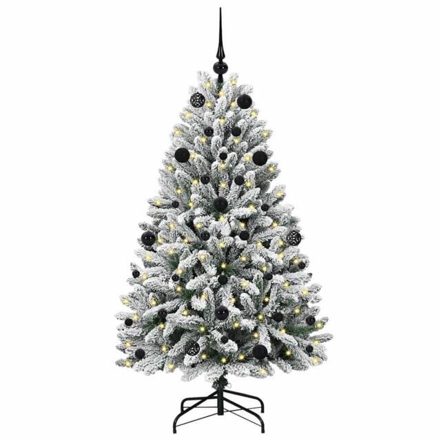 Berkfield Home Elegant Artificial Christmas Tree Green & White 150 cm PVC & Metal - image 1