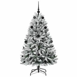 Berkfield Home Elegant Artificial Christmas Tree Green & White 150 cm PVC & Metal - thumbnail 4