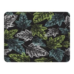 Benjamin Tate Design Leaf Print On Dark Blanket in Natural - Size: 120 cm x 150 cm - thumbnail 1
