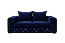 Stratus Interiors Ashley Luxe Chesterfield Full Back Sofa for Living Room in Blue - thumbnail 2