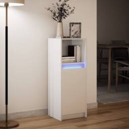 Berkfield Home Sideboard with LED White 38x34x100 cm Engineered Wood - Size: 38 x 34 x 100 cm - thumbnail 5