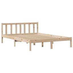 Berkfield Home Bed Frame without Mattress 160x200 cm Solid Wood Pine in Light Tan - thumbnail 7