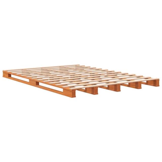 Berkfield Home Pallet Bed Wax Brown 140x200 cm Solid Wood Pine - image 1