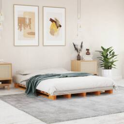 Berkfield Home Pallet Bed Wax Brown 140x200 cm Solid Wood Pine - thumbnail 2