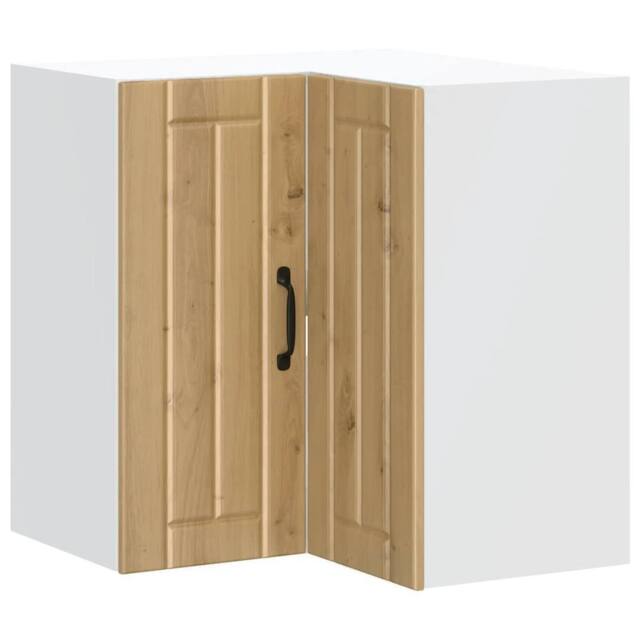 Berkfield Home Kitchen Wall Corner Cabinet Lucca Artisan Oak Engineered Wood in Brown - image 1