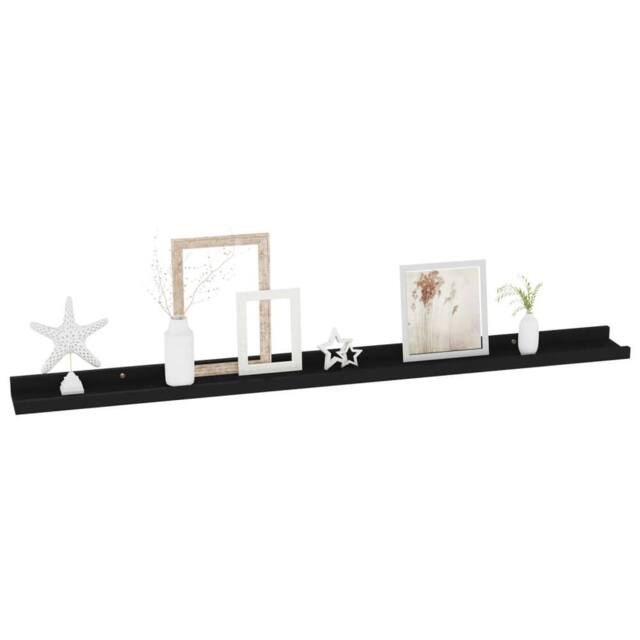 Berkfield Home Decorative Wall Shelves 2 pcs Black 100x9x3 cm - Size: 100 x 9 x 3 cm - image 1