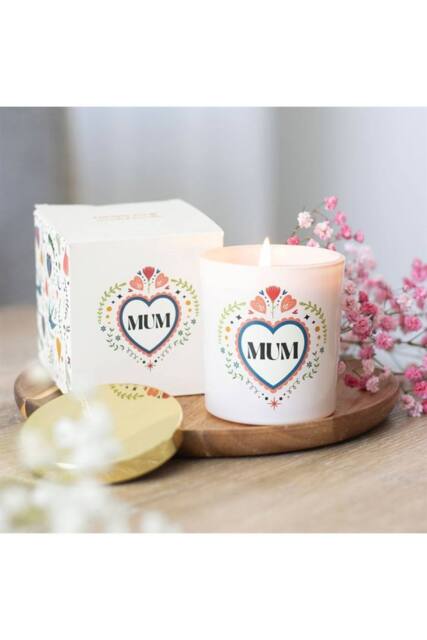 KDMD Mum Folk Heart French Tulip Candle - Calming Gift for Mother's Day in Off-White - image 1