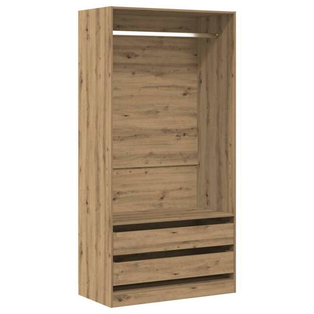 Berkfield Home Wardrobe Artisan Oak 100x50x200 cm Engineered Wood in Brown - Size: 100 x 50 x 200 cm - image 1