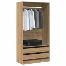 Berkfield Home Wardrobe Artisan Oak 100x50x200 cm Engineered Wood in Brown - Size: 100 x 50 x 200 cm - thumbnail 2