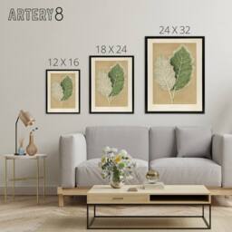 "Artery8 White Margined Nightshade Leaves Fawcett Black Framed Canvas Wall Art in Beige - Size: W12"" x H16""" - thumbnail 4