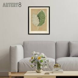 "Artery8 White Margined Nightshade Leaves Fawcett Black Framed Canvas Wall Art in Beige - Size: W12"" x H16""" - thumbnail 3