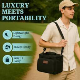 Kingsley & Harper 15L Insulated Cool Bag - Leak-Proof Thermal Lunch & Picnic Tote in Black - Size: Large - thumbnail 8