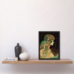 Artery8 Aurora Borealis Modern Concept Art Illustration Artwork Framed Wall Art Print A4 in Black - thumbnail 2
