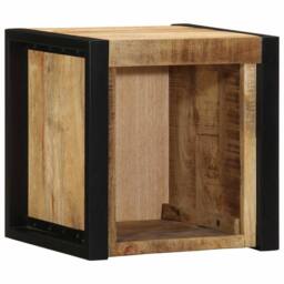 Berkfield Home Beautiful Bedside Cabinets 2 pcs 40x35x40 cm Solid Rough Wood Mango in Brown - Size: 40 x 35 x 40 cm - thumbnail 4
