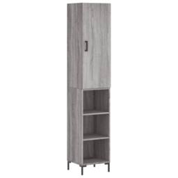Berkfield Home Highboard Grey Sonoma 34.5x34x180 cm Engineered Wood - thumbnail 3