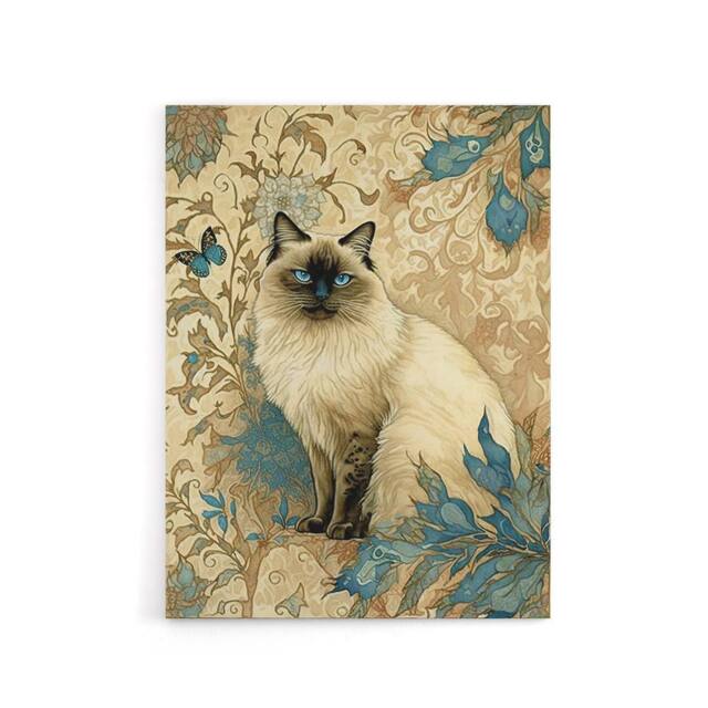 "Artery8 Ragdoll Cat Modern Art Nouveau Canvas Wall Art Print - Size: W12"" x H16""" - image 1