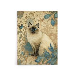 "Artery8 Ragdoll Cat Modern Art Nouveau Canvas Wall Art Print - Size: W12"" x H16""" - thumbnail 1