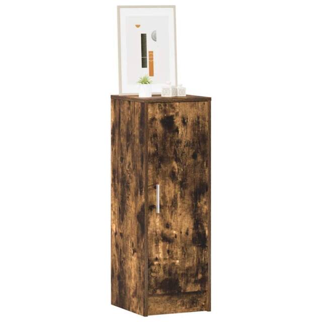 Berkfield Home Shoe Cabinet Smoked Oak 32x35x92 cm Engineered Wood in Brown - Size: 32 x 35 x 92 cm - image 1