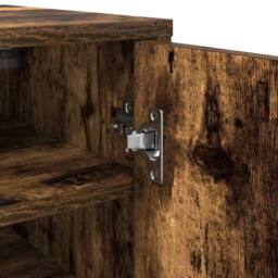 Berkfield Home Shoe Cabinet Smoked Oak 32x35x92 cm Engineered Wood in Brown - Size: 32 x 35 x 92 cm - thumbnail 9