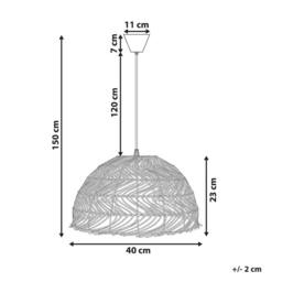 Wyld and Coco Rattan Bell Pendant Light Boho Wicker Ceiling Lamp in Natural - thumbnail 3