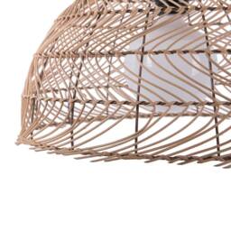 Wyld and Coco Rattan Bell Pendant Light Boho Wicker Ceiling Lamp in Natural - thumbnail 5