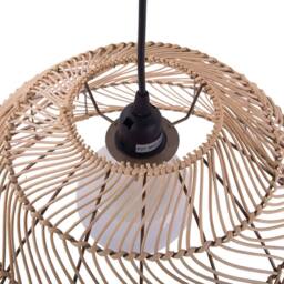 Wyld and Coco Rattan Bell Pendant Light Boho Wicker Ceiling Lamp in Natural - thumbnail 6