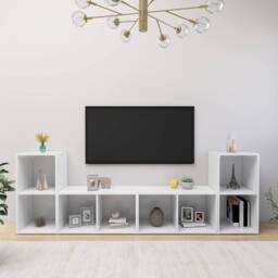 Berkfield Home TV Cabinets 4 pcs White 72x35x36.5 cm Engineered Wood - thumbnail 2