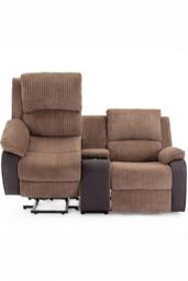 More4Homes Postana Single Motor Rise Recliner 2 Seater Cord Drinks Console Sofa in Brown - thumbnail 3