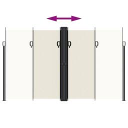 Berkfield Home Retractable Side Awning Cream 200x1000 cm - thumbnail 5