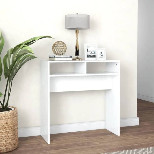 Berkfield Home Decorative Console Table White 78x30x80 cm Engineered Wood - Size: 78 x 30 x 80 cm - image 1