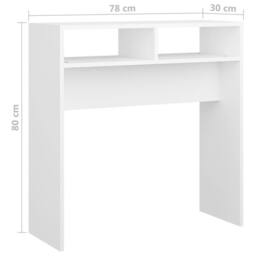 Berkfield Home Decorative Console Table White 78x30x80 cm Engineered Wood - Size: 78 x 30 x 80 cm - thumbnail 7