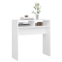 Berkfield Home Decorative Console Table White 78x30x80 cm Engineered Wood - Size: 78 x 30 x 80 cm - thumbnail 4