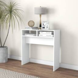 Berkfield Home Decorative Console Table White 78x30x80 cm Engineered Wood - Size: 78 x 30 x 80 cm - thumbnail 2