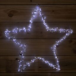Samuel Alexander 60cm Light up Metal Hanging Christmas Star Decoration with 280 White LEDs - thumbnail 7