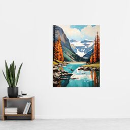 "Artery8 Lake Louise Oil Painting Canada Banff National Park In Autumn Extra Large XL Unframed Wall Art Poster Print - Size: W24"" x H32""" - thumbnail 4