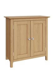 FWStyle 2 Door Compact Sideboard Natural Oak Finish in Brown - thumbnail 2