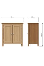 FWStyle 2 Door Compact Sideboard Natural Oak Finish in Brown - thumbnail 5