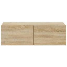 Berkfield Home Wall TV Cabinets 2 pcs Sonoma Oak 100x30x30 cm Engineered Wood in Light Tan - Size: 100 x 30 x 30 cm - thumbnail 6