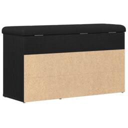 Berkfield Home Storage Bench Black Oak 80x30x45 cm Engineered Wood - Size: 80 x 30 x 45 cm - thumbnail 8