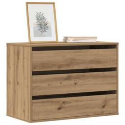 Berkfield Home Classic Corner Chest of Drawers Artisian Oak 80x41x58 cm Engineer in Brown - Size: 80 x 41 x 58 cm - thumbnail 2