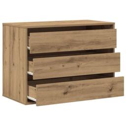 Berkfield Home Classic Corner Chest of Drawers Artisian Oak 80x41x58 cm Engineer in Brown - Size: 80 x 41 x 58 cm - thumbnail 5
