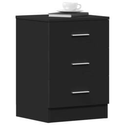 Berkfield Home Elegant Bedside Cabinet Black 38x35x56 cm Engineered Wood - Size: 38 x 35 x 56 cm - thumbnail 4