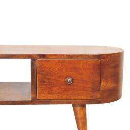 Wyld Haus Rawai Chestnut Mango Wood Round TV Media Unit in Brown - thumbnail 5
