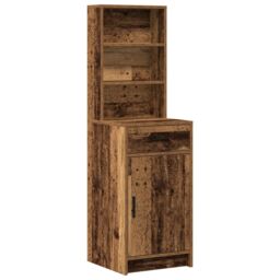 Berkfield Home 3 Piece Dressing Table Set Old Wood Engineered Wood in Brown - thumbnail 5