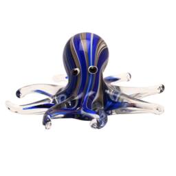 Objets d'Art Glass Figurine Deep Blue Octopus - thumbnail 2