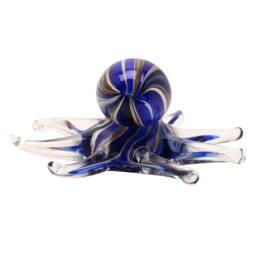 Objets d'Art Glass Figurine Deep Blue Octopus - thumbnail 4